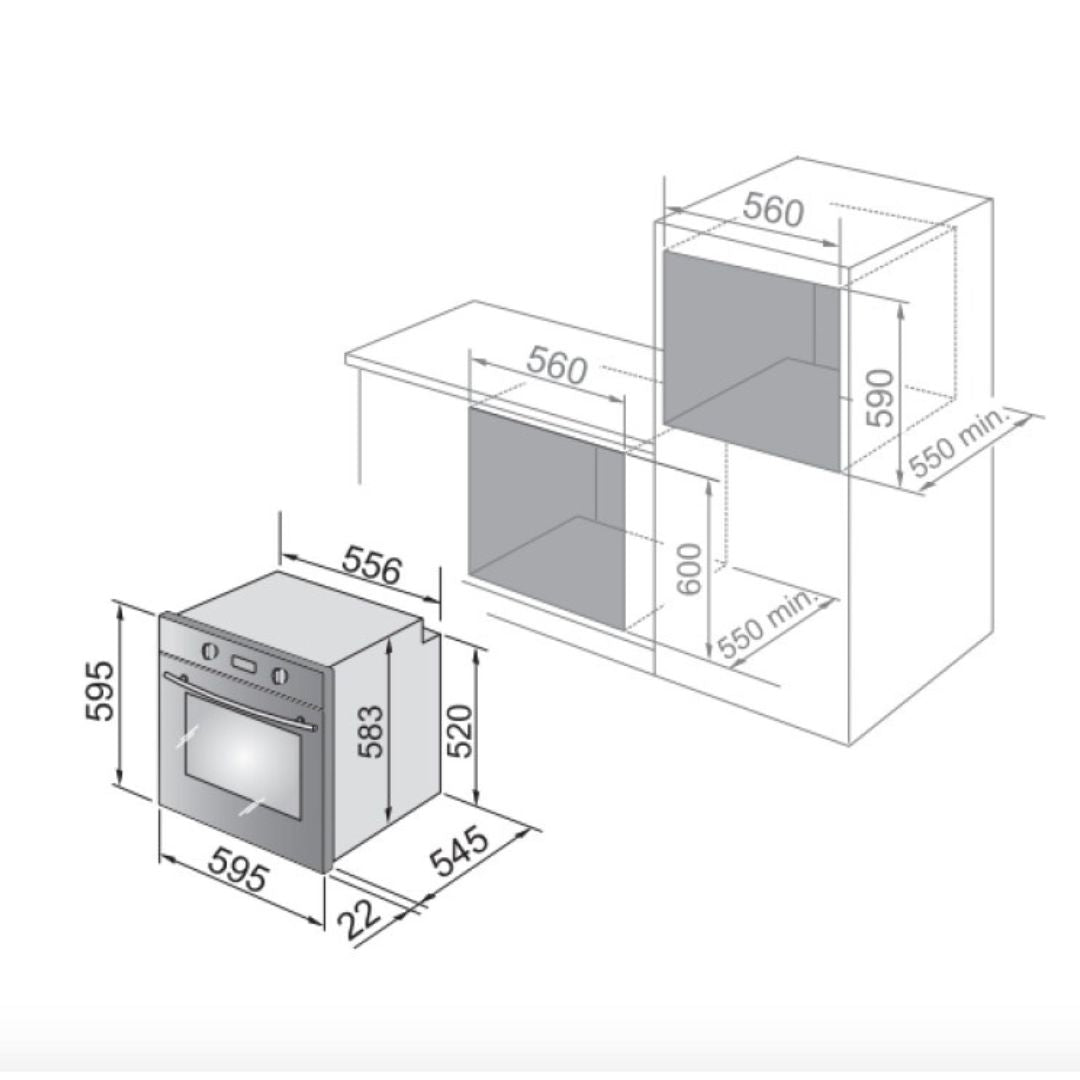DE LONGHI COUNTRY CM9LW Forno Incasso 9 Funzioni Classe A Bianco 74 L cm. 60 x 60