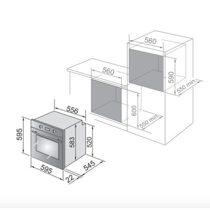 DE LONGHI COUNTRY CM9LW Forno Incasso 9 Funzioni Classe A Bianco 74 L cm. 60 x 60