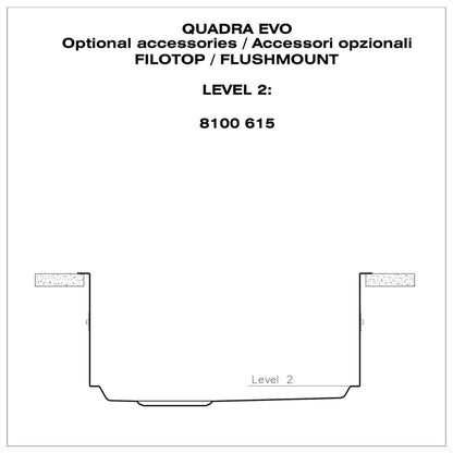 Foster Quadra Evo 1255050 Lavello Incasso 1 Vasca Inox Sopratop/Filotop cm. 57 x 47