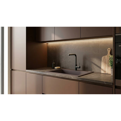 Elleci Quadra 110 LKQ11087 Lavello da Incasso Sopratop Monovasca Keratek Cocoa cm. 61 x 50