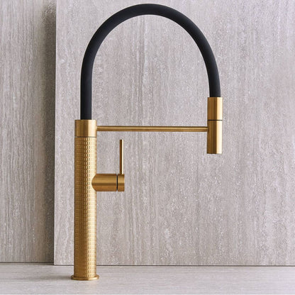 Foster Skin 8424859 Miscelatore Monocomando Cucina Gold PVD Acciaio Inox AISI 316 con Canna Girevole e Snodabile
