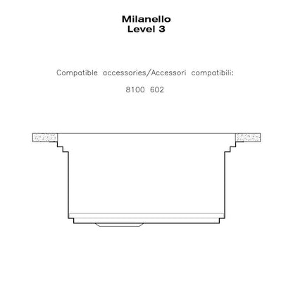 Foster Milanello Workstation 1043052 Lavello da Incasso Sopratop/Filotop 1 Vasca con Gocciolatoio a Destra Acciaio Inox Spazzolato mm. 1175 x 520 mm