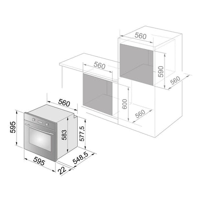 DE LONGHI DLP9LN Forno Elettrico Ventilato Incasso Nero 70 Lt Classe A cm. 60 x 60