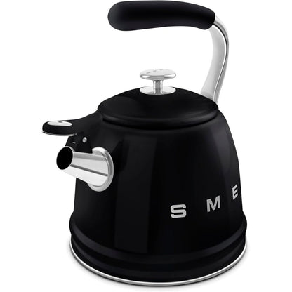 SMEG WKF01BL Bollitore Fischio Nero 50’s Style Capacità 2,3 L Manico Ergonomico