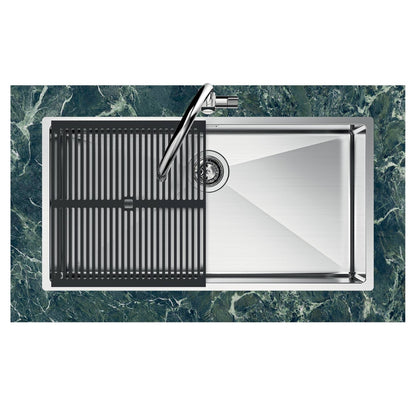 Foster Quadra R12 1717050 Lavello 1 Vasca Sopratop/Filotop Acciaio Inox Spazzolato 75x44