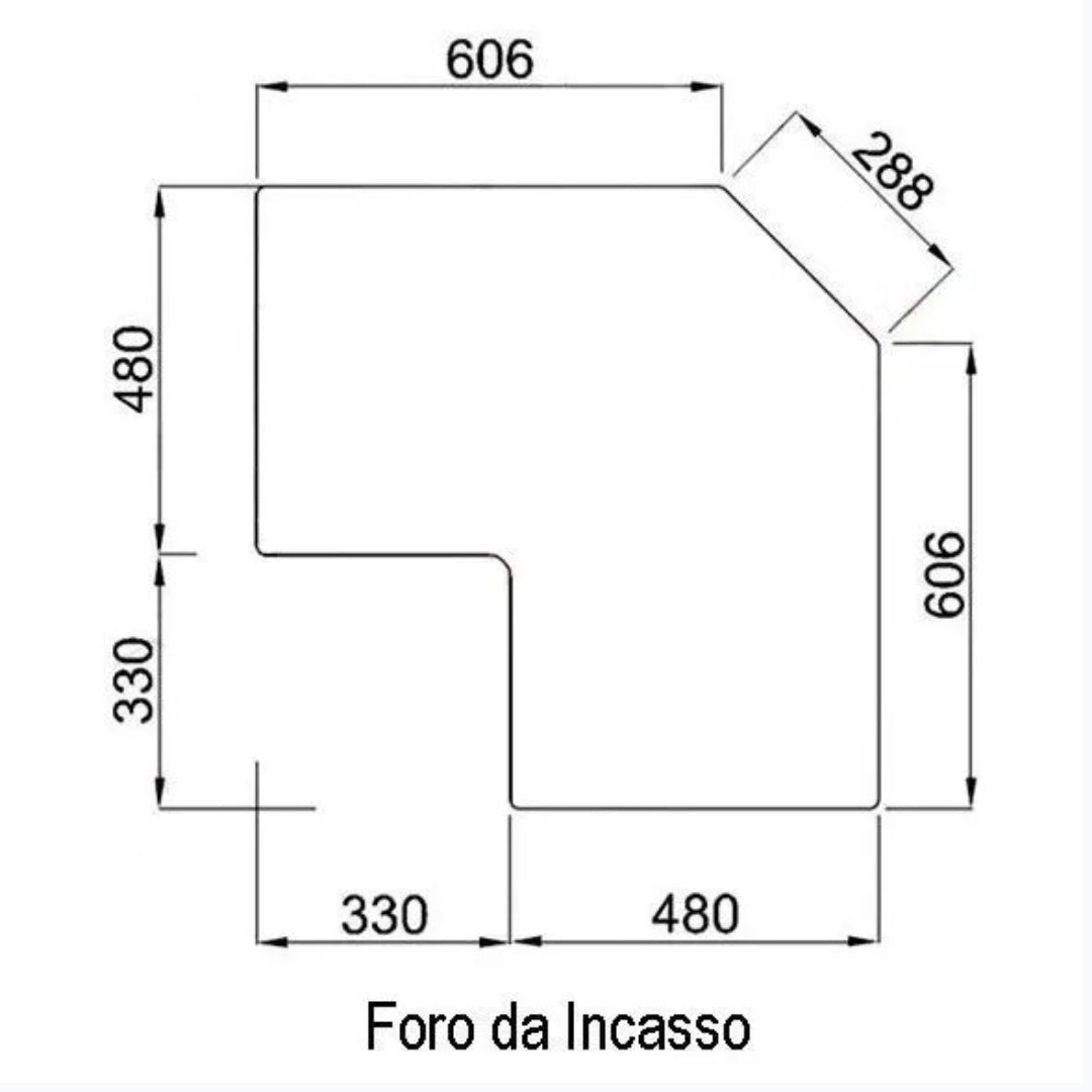 ELLECI LIKCORSACDX Lavello Angolo 2 Vasche Gocciolatoio Sinistra Inox Satinato cm. 83 x 83