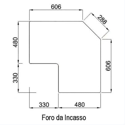 ELLECI LIKCORSACDX Lavello Angolo 2 Vasche Gocciolatoio Sinistra Inox Satinato cm. 83 x 83