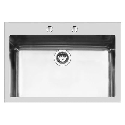 Foster Ke Q4 2278050 Lavello 1 Vasca Incasso Sopratop Acciaio Inox Spazzolato cm. 77 x 52