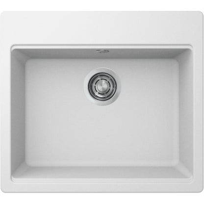 Elleci Time 105 LG210568 Lavello 1 Vasca Bianco Titano Incasso Sopratop Granitek cm. 57 x 51