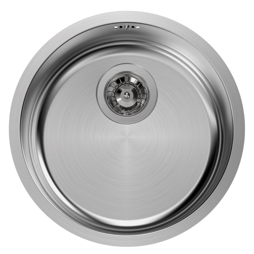 Foster 1130060 Lavello Rotondo 1 Vasca Incasso Sopratop/Filotop Acciaio Inox Spazzolato Ø cm. 42