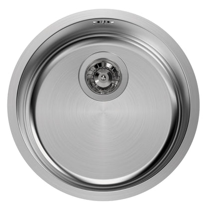 Foster 1130060 Lavello Rotondo 1 Vasca Incasso Sopratop/Filotop Acciaio Inox Spazzolato Ø cm. 42