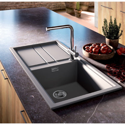 Elleci Best 450 LGB45062 Lavello 2 Vasche Sopratop Granitek Bianco Antico cm 86 x 51
