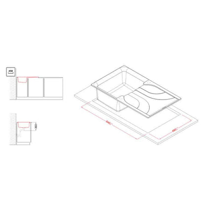 ELLECI EGO 400 LGE40051 Lavello Incasso Sopratop 1 Vasca Granitek Avena cm. 86 x 50