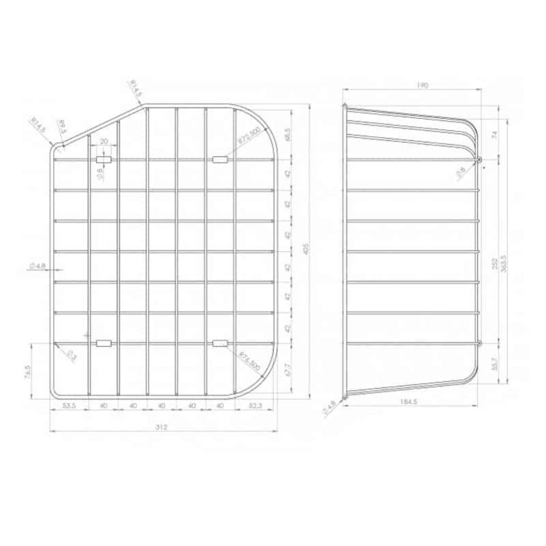 ELLECI FOX 360 ACI03300 Cestello Inox per Lavello mm. 405 x 312 x 195