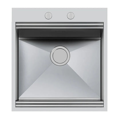 Foster Milano 1011050 Lavello Filotop Acciaio Inox Spazzolato 1 Vasca Diamantata cm. 52 x 56