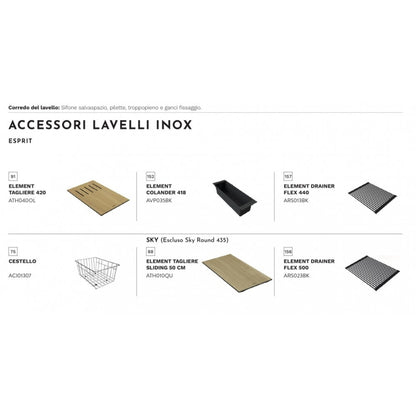 ELLECI LIE400SAC Esprit 400 Lavello da Incasso 1 Vasca Inox Satinato cm. 44 x 44