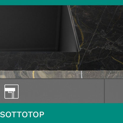 ELLECI BEST 450 LGB45059BSO Lavello 2 Vasche Sottotop Granitek Antracite 59 cm. 84 x 49
