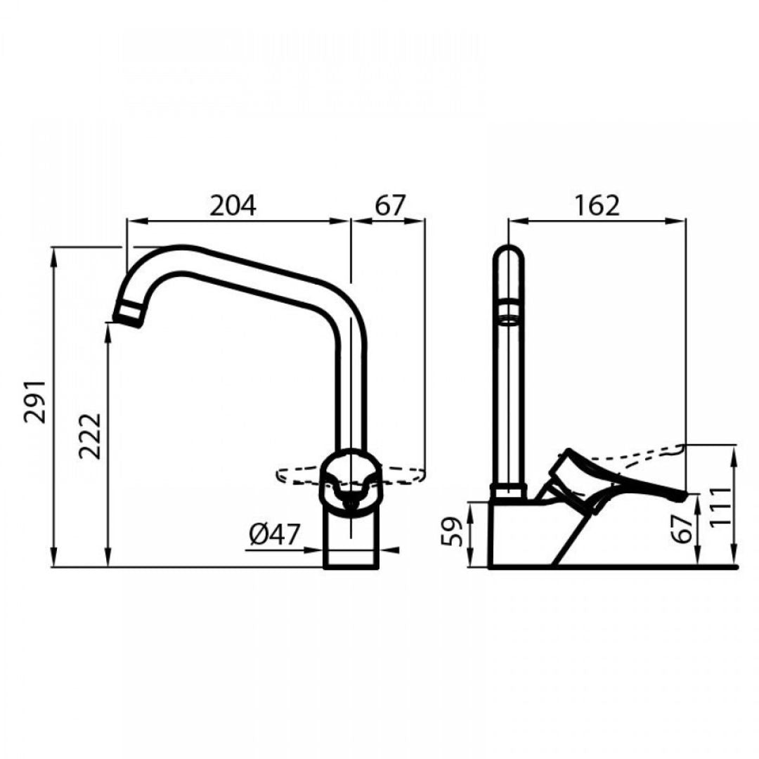 FOSTER Z85 S1000 8442500 Miscelatore Monocomando Cucina Cromato con Canna Girevole