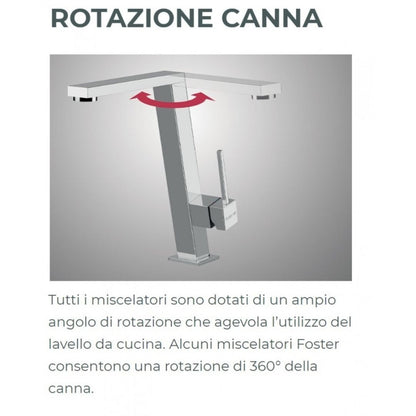 FOSTER GK 8488000 Miscelatore Monocomando Cucina Cromato con Canna Girevole Snodabile