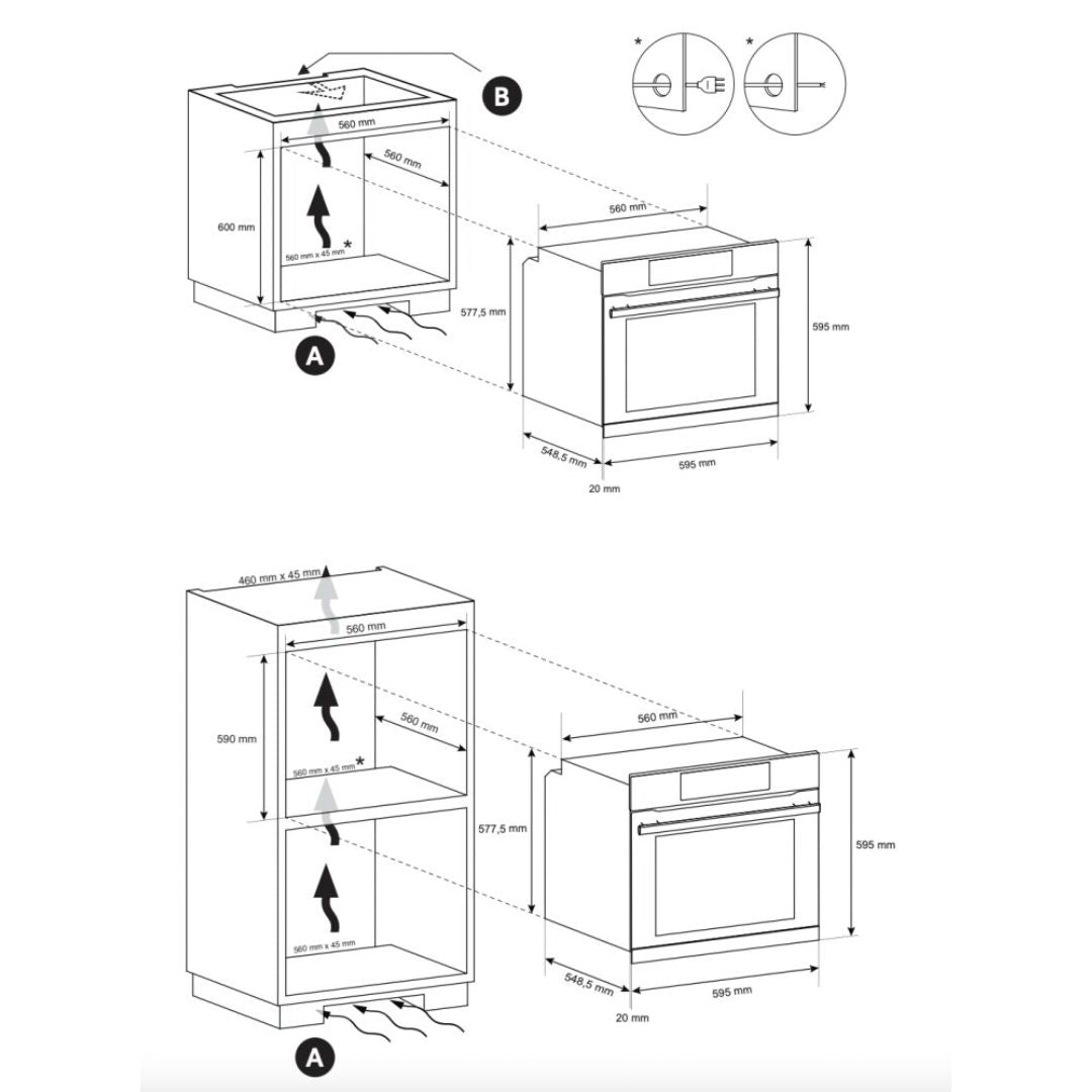 DE LONGHI FAMILY FLM6LN Forno da Incasso Elettrico Multifunzione 65 L Classe A cm. 60 x 60