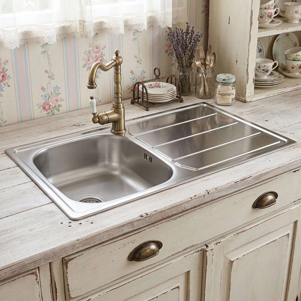 Foster S1000 1186162 Lavello Vasca Sinistra Gocciolatoio Destra Inox 86X50 cm