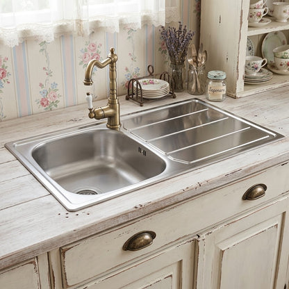 Foster S1000 1186162 Lavello Vasca Sinistra Gocciolatoio Destra Inox 86X50 cm