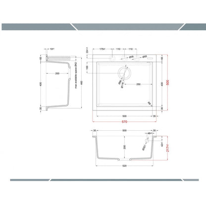 ELLECI QUADRA 105 LGQ10551 Lavello da Incasso 1 Vasca Sopratop Granitek Avena 51 cm. 57 x 50