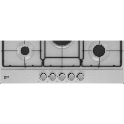 BEKO HIAW75224SXE Piano Cottura Gas 5 Fuochi Tripla Corona Centrale Inox cm. 75 x 51