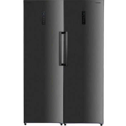 CROMBERG HRH1P47BX Frigorifero Americano Monoporta No Frost 359 L Nero Inox Classe E Display LED Invertercm. 60 x 185