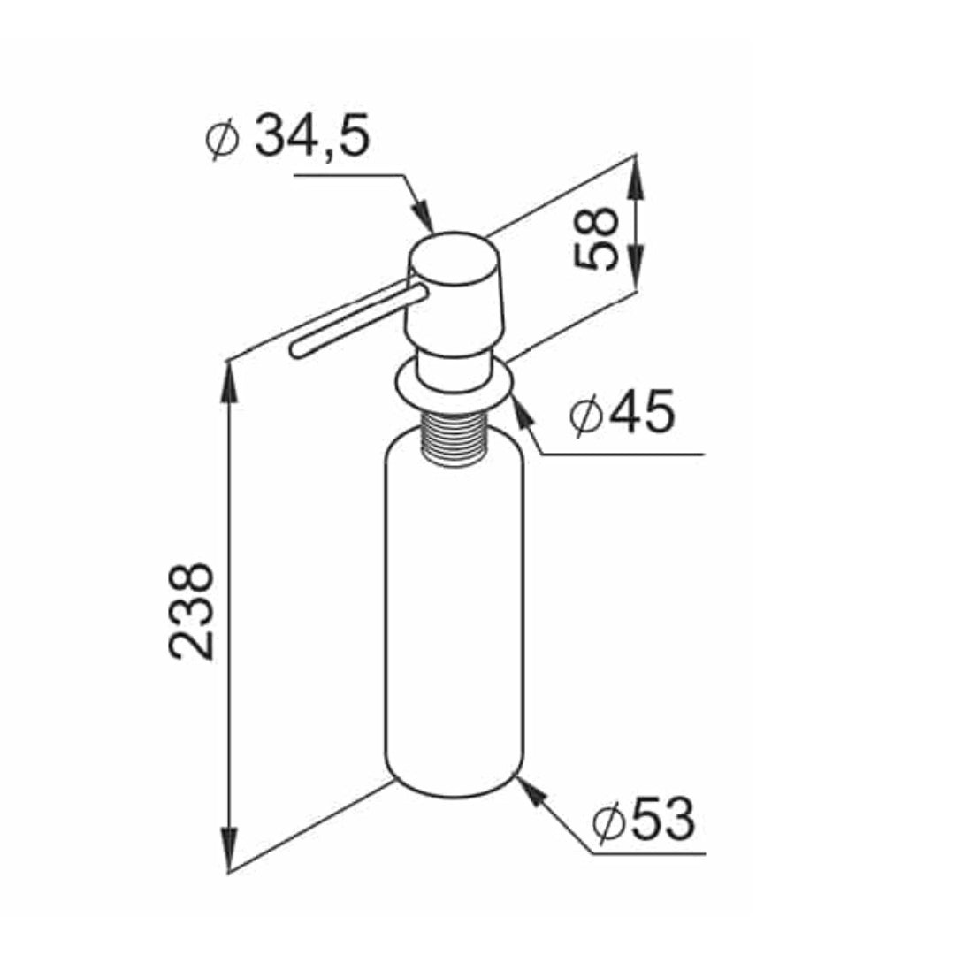ELLECI ADI02300 Dispenser Sapone Tondo da Incasso Bianco