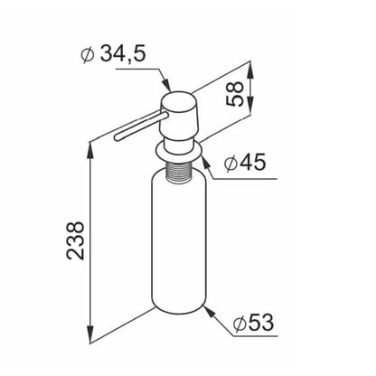 ELLECI ADI02300 Dispenser Sapone Tondo da Incasso Bianco