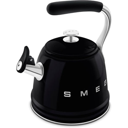 SMEG WKF01BL Bollitore Fischio Nero 50’s Style Capacità 2,3 L Manico Ergonomico