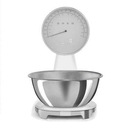 SMEG KSF01WHWW Bilancia Cucina Digitale Analogica Ciotola Inox Bianca 5 Kg