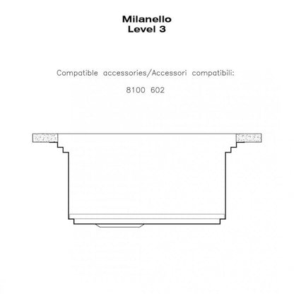 Foster Milanello 1031050 Lavello 1 Vasca Incasso Filotop Acciaio Inox Spazzolato mm 486 x 520
