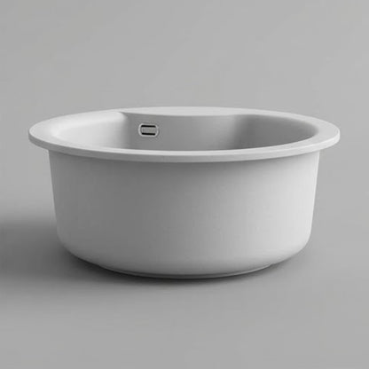 Elleci Ego Round LGEROU68 Lavello Tondo Incasso Sopratop Granitek Bianco Titano Diam. mm. 485