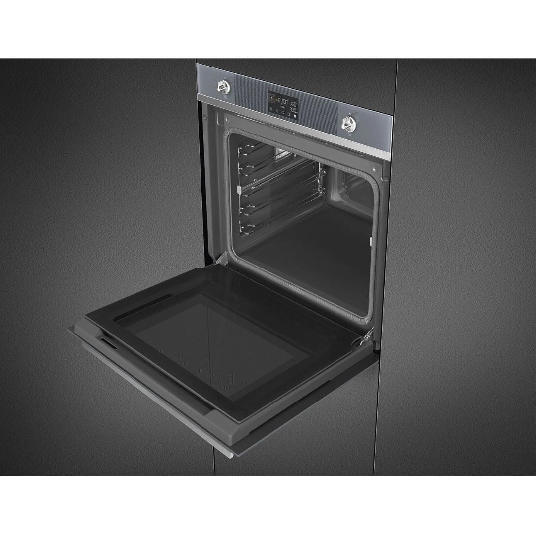 SMEG SOP6102S2PS Galileo Forno Combinato Vapore Pirolitico 68 Lt. Argento cm. 60 x 60