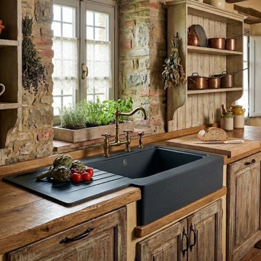 ELLECI EASY 290 LGY29059 Lavello in Granitek Antracite con Gocciolatoio Reversibile cm. 78 x 44