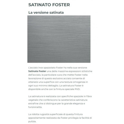 FOSTER MARINE TUBE 8477100 Miscelatore Monocomando Cucina in Acciaio Inox AISI 316 Satinato con Canna Girevole e Doccia Snodabile