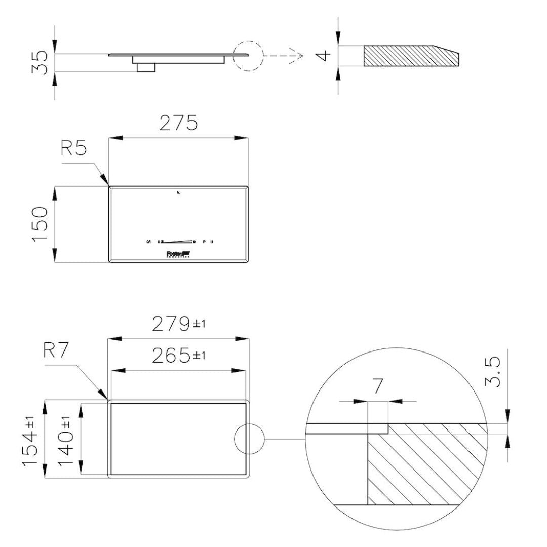 FOSTER 7367030 Modular Quadra Piano Cottura Induzione 3 Zone Cottura Vetroceramica cm. 28 x 15