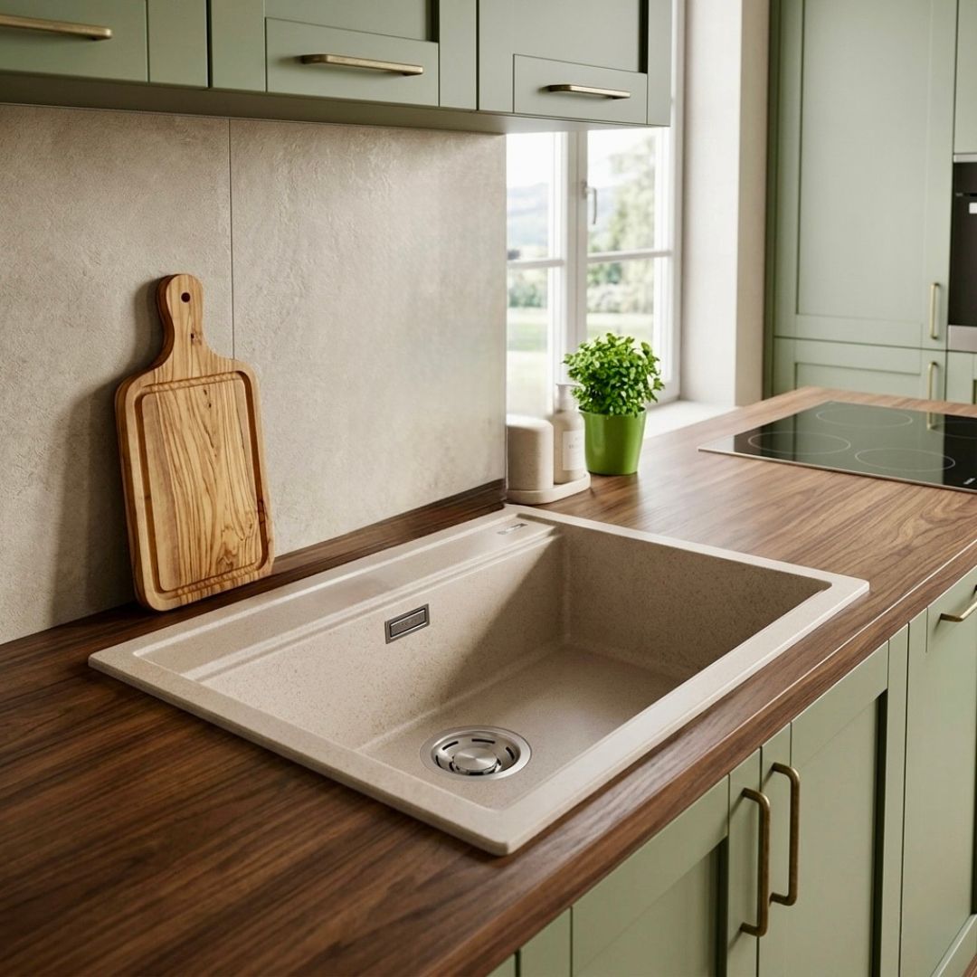 ELLECI BEST 105 LGB10551 Lavello Cucina Incasso Sopratop 1 Vasca  Avena Granitek cm. 57×51