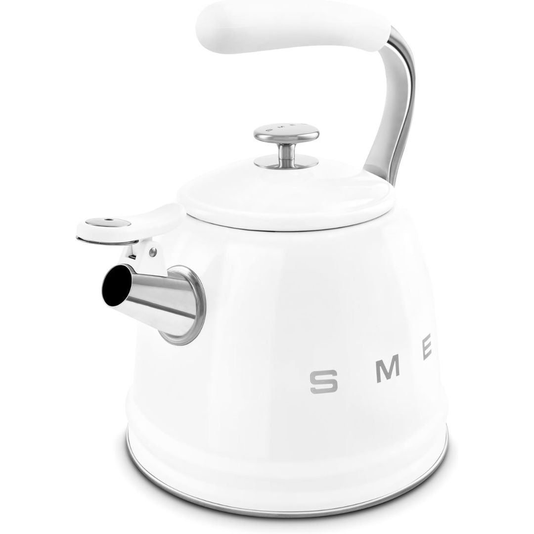 SMEG WKF01WH Bollitore a Fischio Bianco Estetica 50’s Style Manico ergonomico