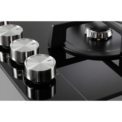 DE LONGHI NSL590DNCM Piano Cottura Gas Incasso 5 Bruciatori Tripla Corona Nero cm. 90 x 51