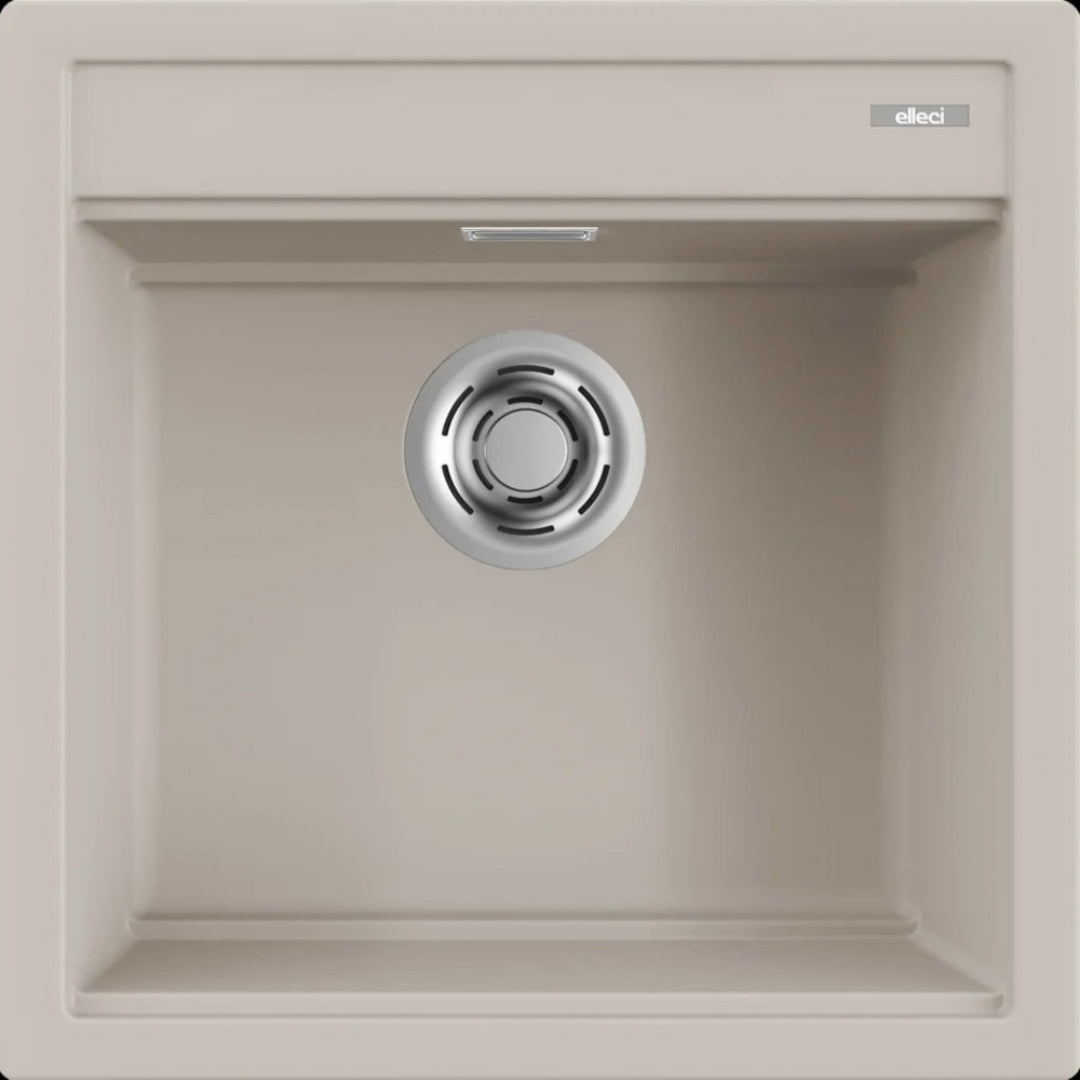Elleci Best 104 LGB10439 Lavello da Incasso 1 Vasca Sopratop Granitek Bianco Soft cm. 51 x 51