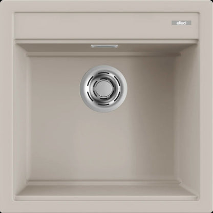 Elleci Best 104 LGB10439 Lavello da Incasso 1 Vasca Sopratop Granitek Bianco Soft cm. 51 x 51