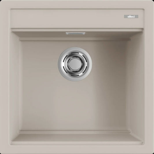Elleci Best 104 LGB10439 Lavello da Incasso 1 Vasca Sopratop Granitek Bianco Soft cm. 51 x 51
