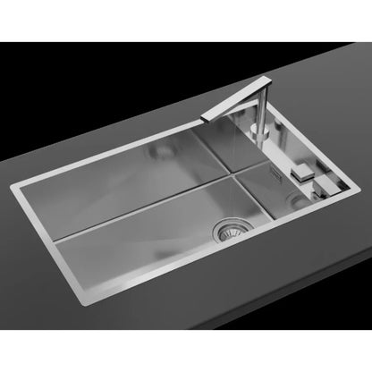 Foster 1236050 Quadra Lavello da Cucina Incasso Filotop Acciaio Inox Spazzolato 44 x 44 cm