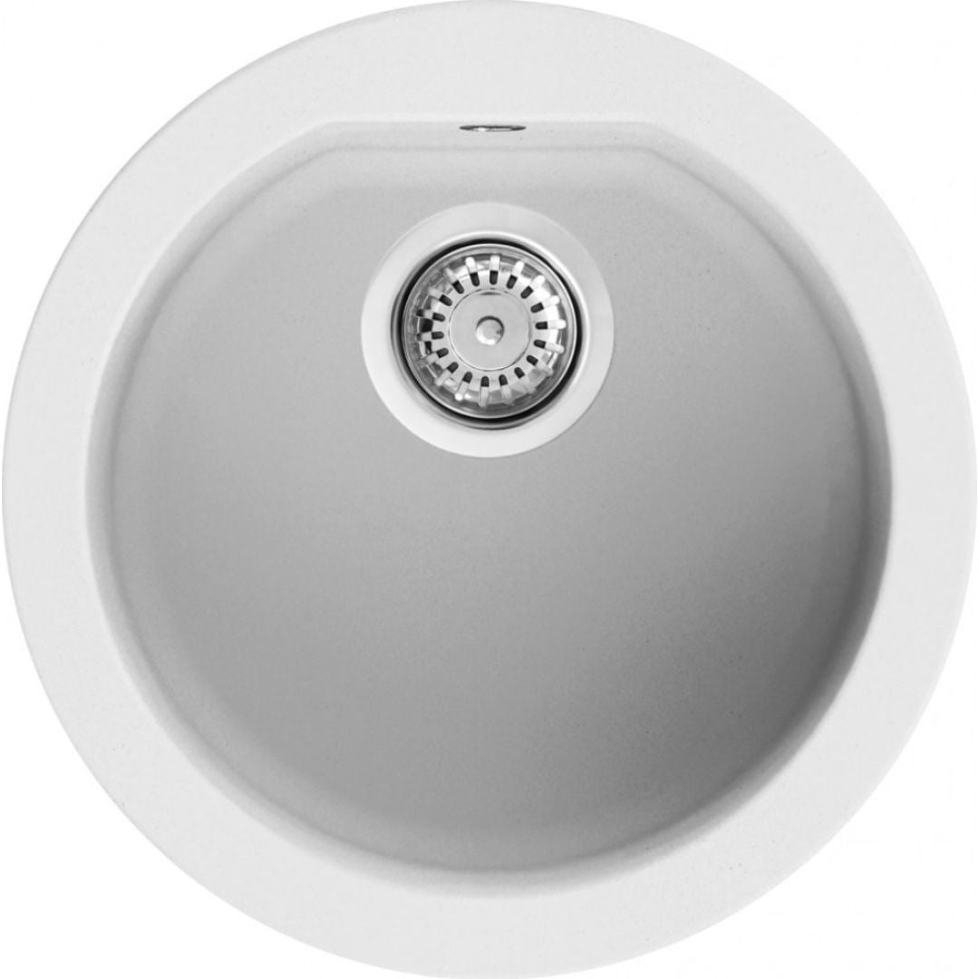 ELLECI LGFROU68 Lavello da Incasso 1 Vasca Circolare Sopratop Granitek Bianco 68 Diam. 45 cm