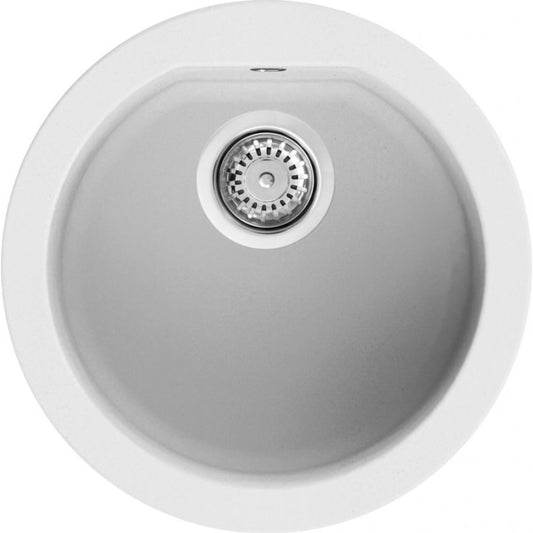ELLECI LGFROU68 Lavello da Incasso 1 Vasca Circolare Sopratop Granitek Bianco 68 Diam. 45 cm