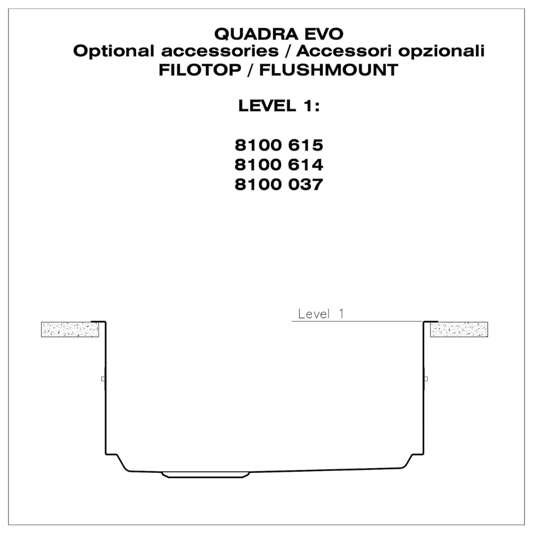 Foster Quadra Evo 1255050 Lavello Incasso 1 Vasca Inox Sopratop/Filotop cm. 57 x 47