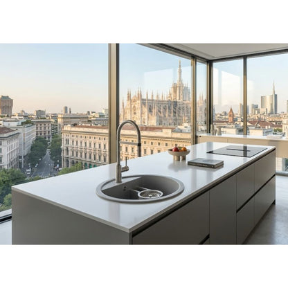 ELLECI FOX ROUND LMFROU79 Lavello 1 Vasca Circolare Sopratop Granintek Nuvola diam. 45 cm